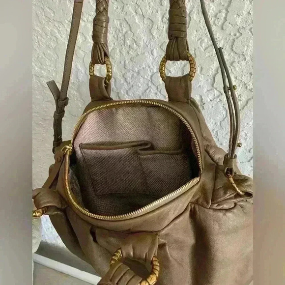 Ellie Tahari Boho Shoulder/Handbag Purse Adjustable Strap Womens Brown Leather - Picture 10 of 14